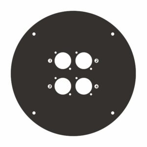 NEW 70225 D 4 - Placa frontal para el enrollador de cables 70225 con 4 orificios tipo D