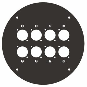 NEW 70225 D 8 - Placa frontal para el enrollador de cables 70225 con 8 orificios tipo D