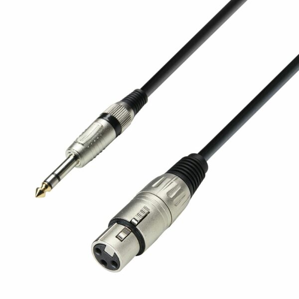 A.H. Cables,  K3BFV0100 - Cable de Micrófono de XLR hembra a Jack 6,3 mm. estéreo de 1 metro