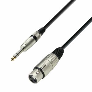K3 BFV 0300 - Cable de Micro de XLR hembra a Jack 6,3 mm estéreo 3 m