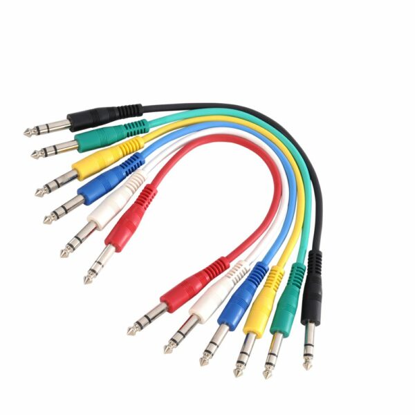 A.H. Cables K3BVV0030SET - Set de Latiguillos, 6 cables de Jack 6,3 mm. estéreo a Jack 6,3 mm. estéreo de 0,3 metros