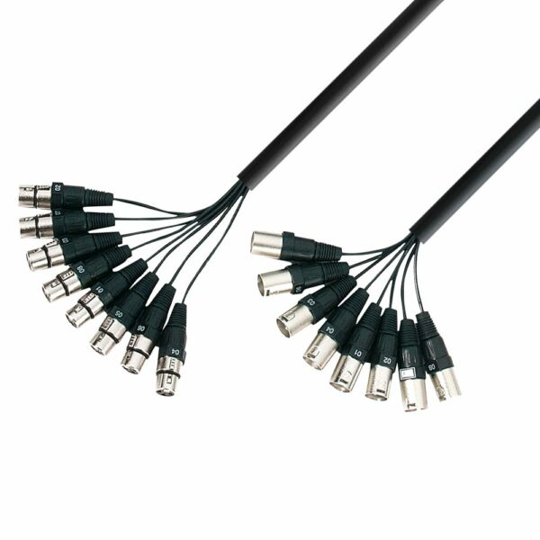 A.H. Cables  K3 L8 MF 0500 - Manguera de Cable de 8 XLR macho a 8 XLR hembra de  5 metros