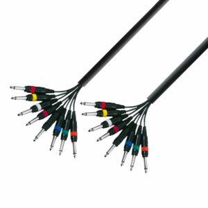 K3 L8 PP 0300 - Manguera de Cable de 8 Jacks 6,3 mm mono a 8 Jacks 6,3 mm mono 3 m