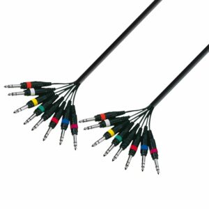 K3 L8 VV 0500 - Manguera de Cable de 8 Jacks 6,3 mm estéreo a 8 Jacks 6,3 mm estéreo 5 m
