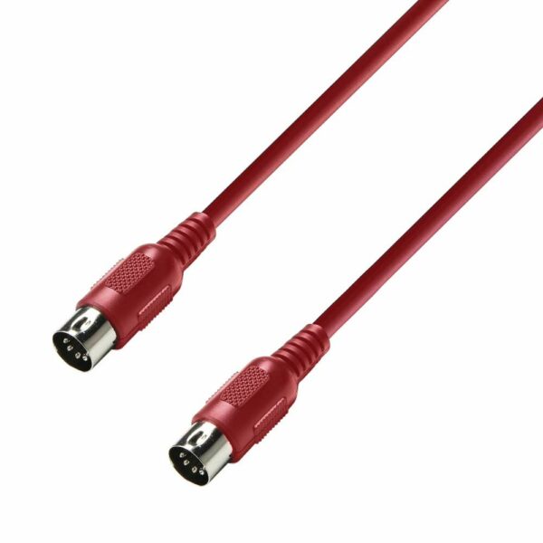 A.H. Cables  K3MIDI0075RED - Cable MIDI, DIN de 5 pines de 0,75 metros en color rojo