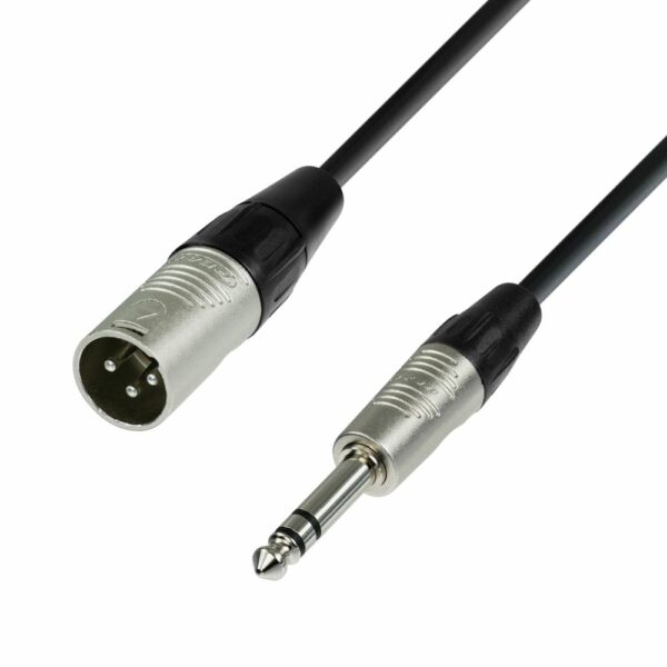 A.H. Cables,  K4BMV0030 - Cable de Micro REAN de XLR macho a Jack 6,3 mm. estéreo de 0,3 metros.