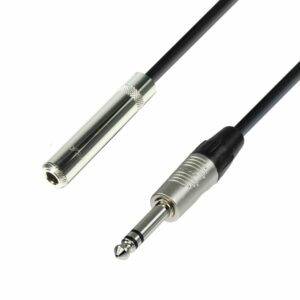 K4 BYV 0300 - Cable de Extensión para Auriculares de Minijack 3,5 mm estéreo a Jack 6,3 mm estéreo 3 m