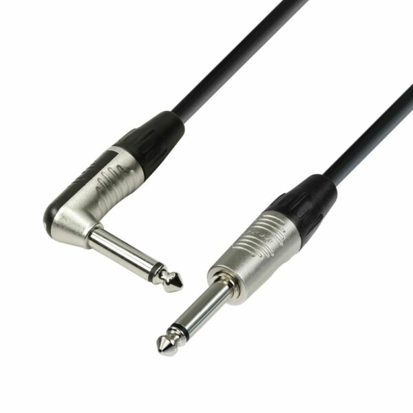 A.H. Cables,  K4IPR0300 - Cable de Instrumento REAN de Jack 6,3 mm. mono a Jack 6,3 mm. mono acodado de 3 metros.