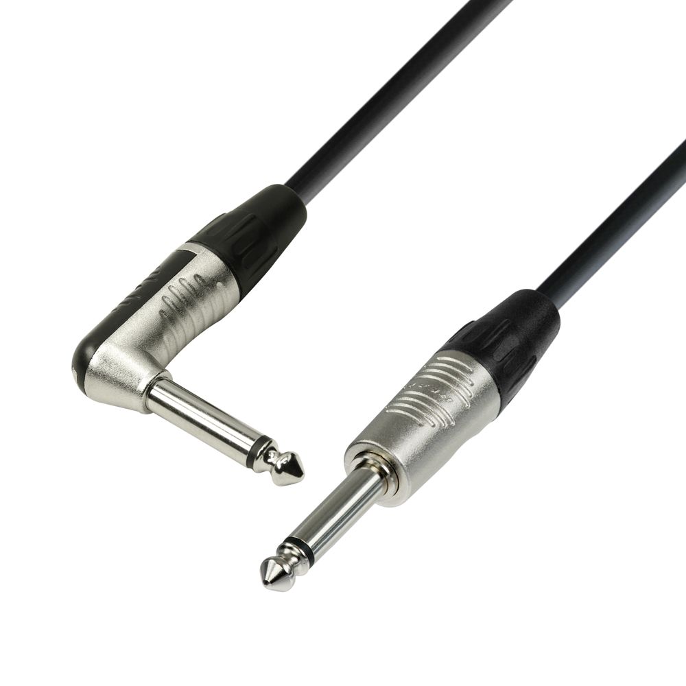 K4 IPR 0300 - Cable de Instrumento REAN de Jack 6,3 mm mono a Jack 6,3 mm mono acodado 3,0 m