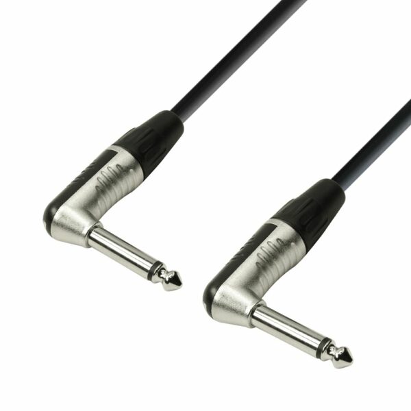 A.H. Cables,  K4IRR0060 - Cable de Instrumento REAN de Jack 6,3 mm mono acodado a Jack 6,3 mm. mono acodado de 0,6 metros.