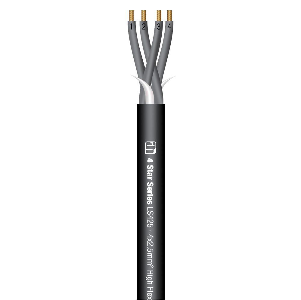 K4 LS 425 - Cable de Altavoz 4 x 2,5 mm² negro