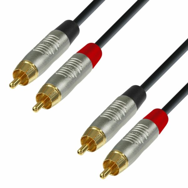 A.H. Cables,  K4TCC0150 - Cable de Audio REAN de 2 RCA macho a 2 RCA macho de 1,5 metros.