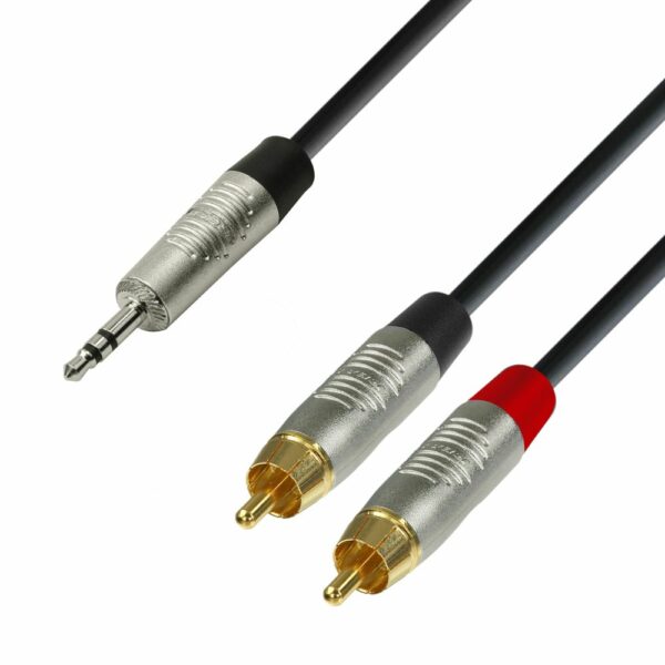 A.H. Cables,  K4YWCC0150 - Cable de Audio REAN de Minijack 3,5 mm. estéreo a 2 RCA macho de 1,5 metros.