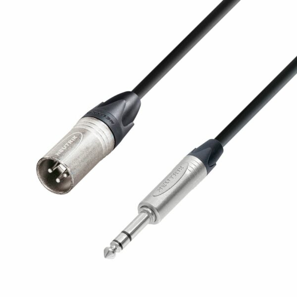 A.H. Cables,   K5BMV0100 - Cable de Micro Neutrik de XLR macho a Jack 6,3 mm. estéreo de 1 metro.