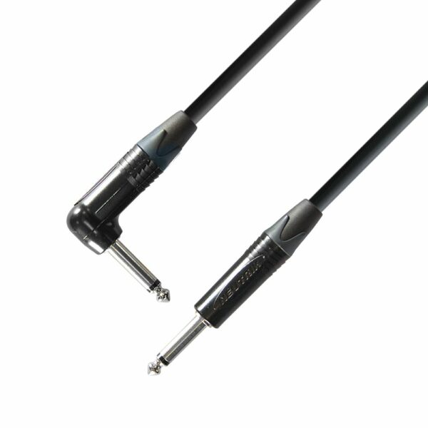 A.C. Cables,  K5IRP0300 - Cable de Instrumento Neutrik de Jack 6,3 mm mono a Jack 6,3 mm. mono acodado de 3 metros.