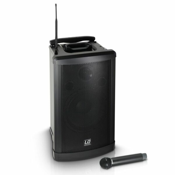 LD  ROADMAN102B6 - Altavoz de PA portátil a batería con micrófono inalámbrico de mano