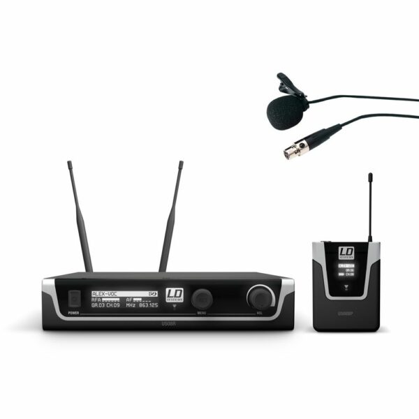 LD  U508BPL - Sistema de micrófono inalámbrico True Diversity con petaca y micrófono de solapa,  Transmisión rango de frecuencia, 823 - 832 MHz , 863 - 865 MHz