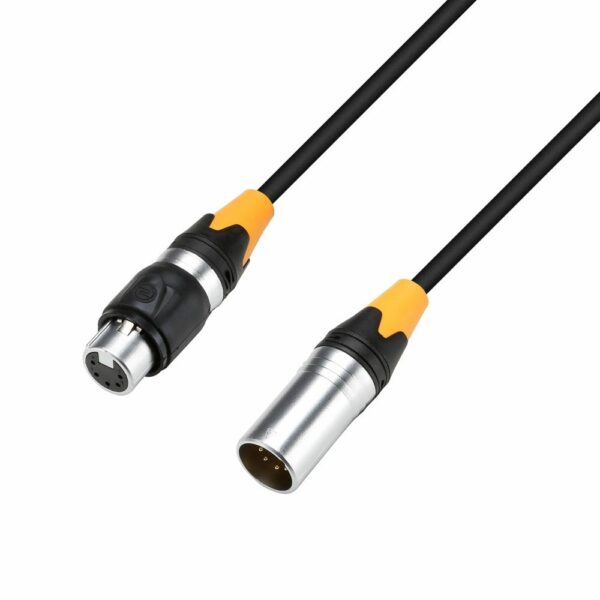 Adam Hall Cables,   K4DGH0050IP65  - Cable DMX AES/EBU de XLR macho de 5 pines a XLR hembra IP65 de 0,5 metros