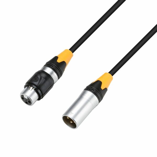 Adam Hall Cables,  K4DMF0050IP65  -  Cable DMX AES / EBU de XLR macho de 3 pines XLR una hembra de 0,5 metros IP65