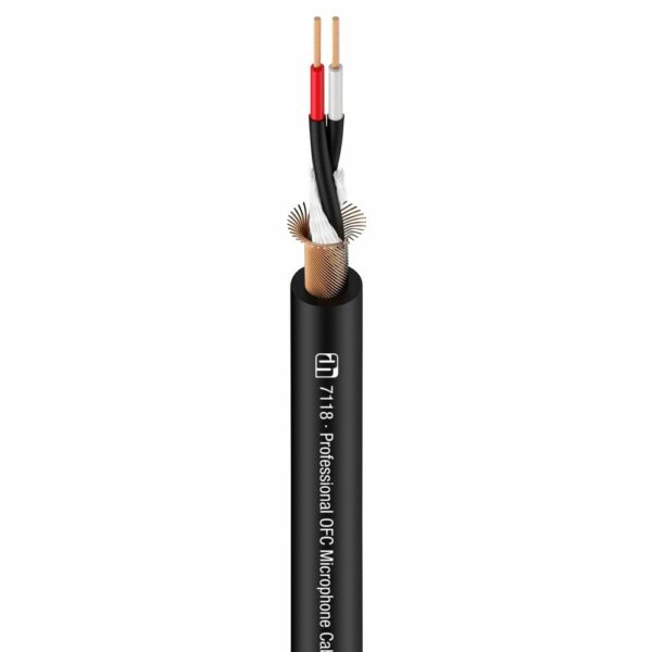 Adam Hall Cables,  7118-500 - Cable de micrófono de alta calidad que se utiliza en aplicaciones balanceadas y de baja impedancia, de color negro.