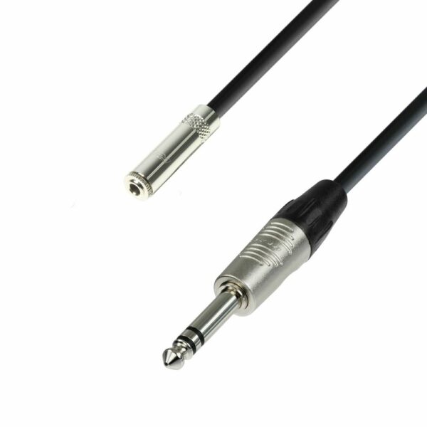 Adam Hall Cables,   K4BYV0600 -  Cable de Extensión para Auriculares de Minijack 3,5 mm estéreo a Jack 6,3 mm estéreo 6 metros.