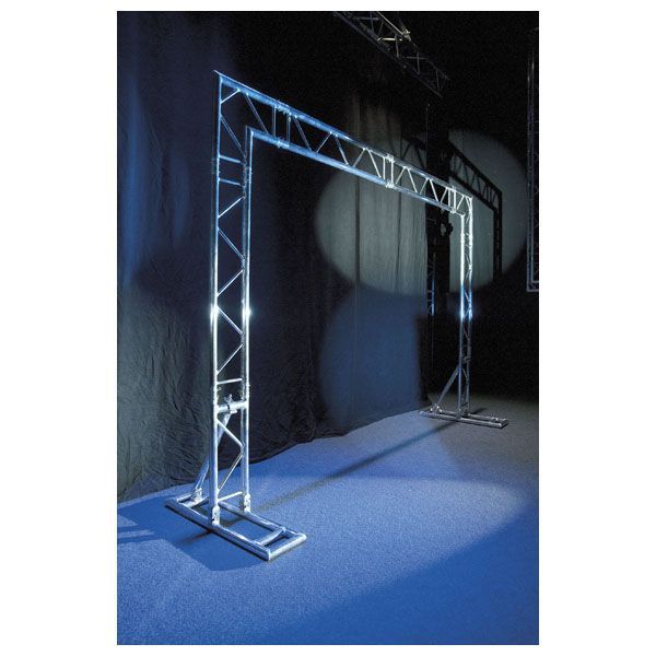 Showgear MOBILE DJ TRUSS STAND -  Puente, Stand Mobile DJ Truss, solución compacta y ligera de crear una base decorativa para la iluminación.