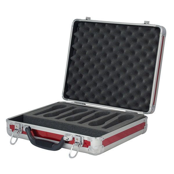 Showgear CASE FOR 7 MICROPHONES RED - Maletin para 7 MICRÓFONOS color rojo