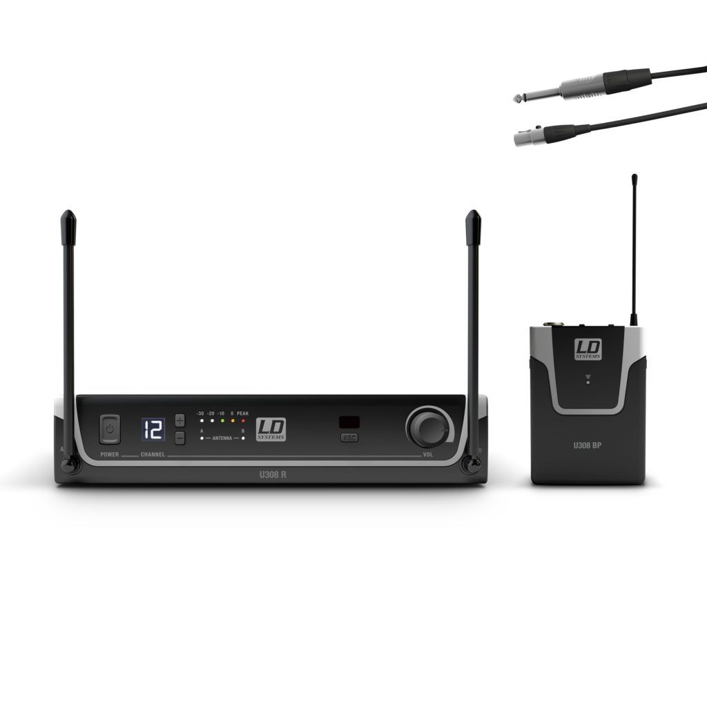 LD U308BPG - Micrófono inalámbrico para instrumentos, Sistema con Petaca y Cable de Guitarra