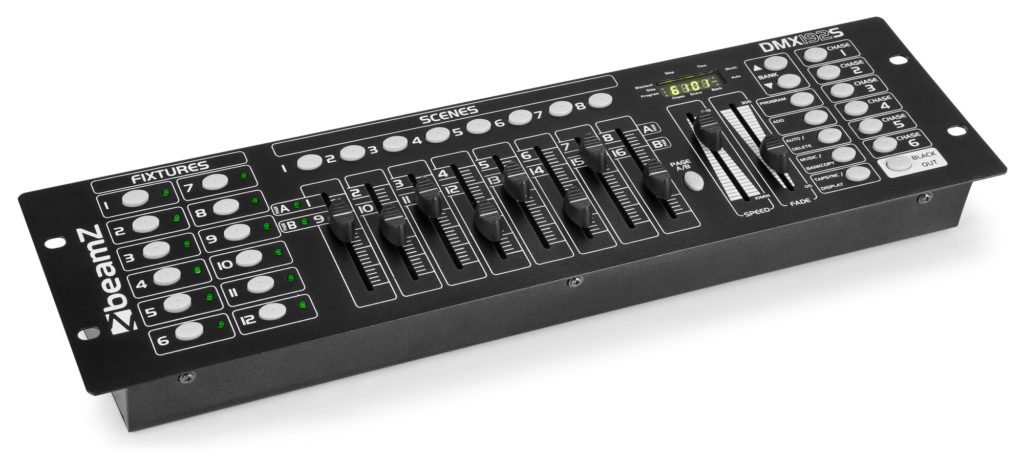 BEAMZ  DMX 192S - CONTROLADOR DMX 192 CANALES, Incorpora 30 bancos de memoria para hasta 240 escenas.