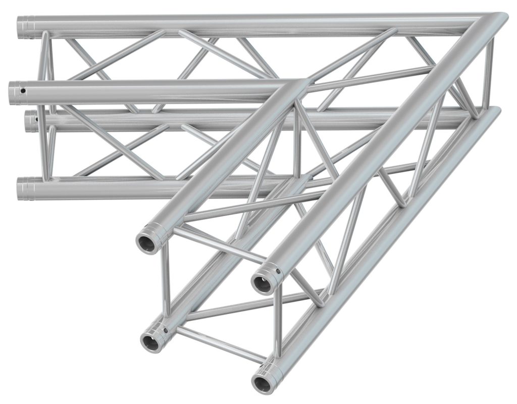 BEAMZ  P30 C20 - TRUSS CUADRADO, CORNER 60º , 2 VIAS, Aluminio color plata, Fabricado en Europa, Certificado TÜV