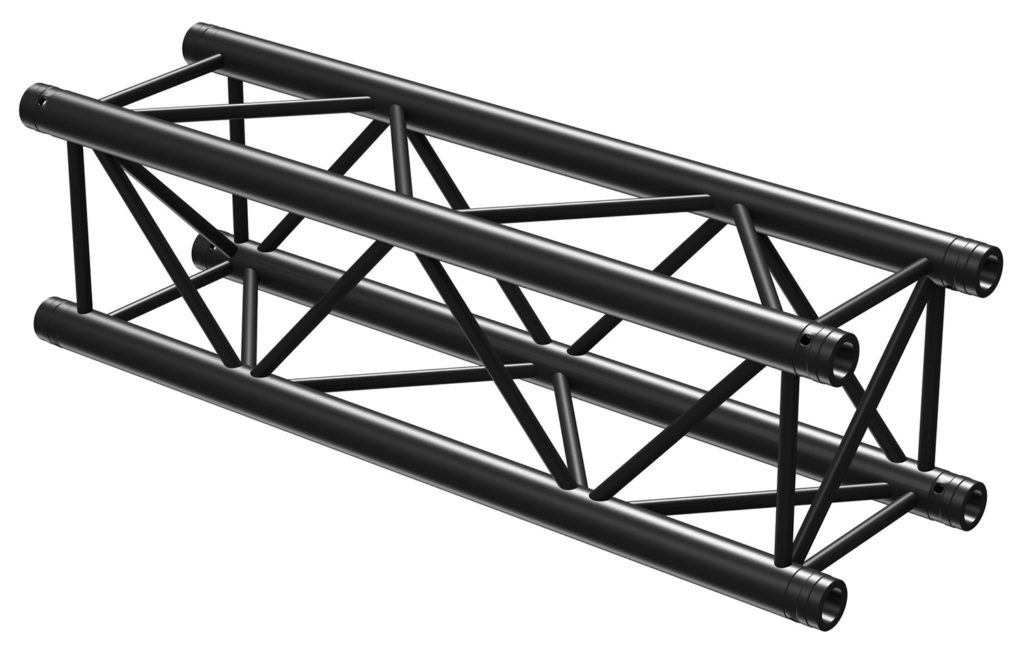 BEAMZ P30 L100 - TRUSS CUADRADO DE 1 METRO, RECTO, COLOR NEGRO, Fabricado en Europa, Certificado TÜV