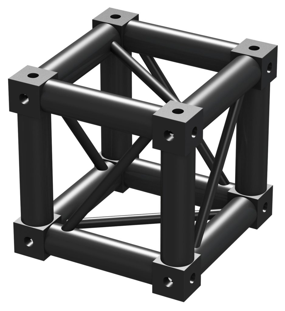 BEAMZ  P30 MCB - CAJA TRUSS CUADRADO MULTI CONEXIÓN COLOR NEGRO - Incluye 8 conectores cónicos media , Fabricado en Europa Certificado TÜV
