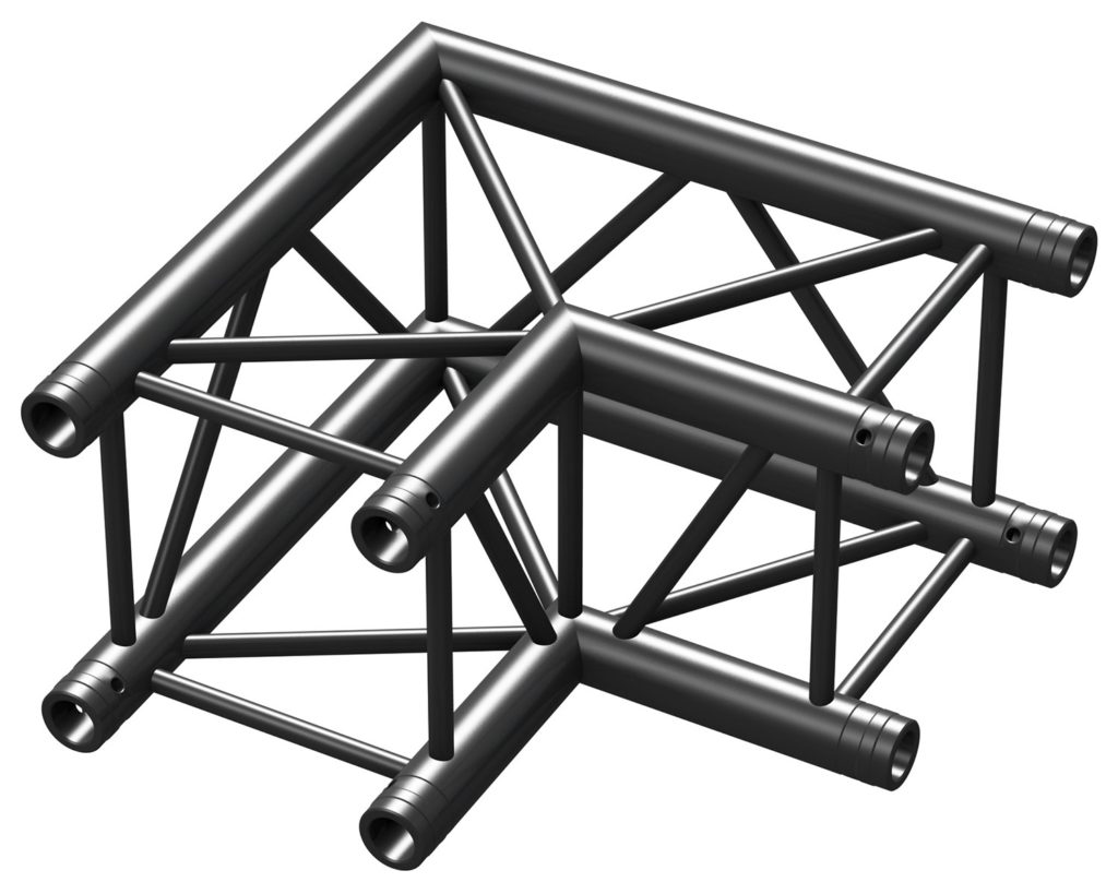 BEAMZ  P30 C21 - TRUSS CUADRADO,  CORNER 90º,  2 VÍAS, COLOR NEGRO, Fabricado en Europa, Certificado TÜV