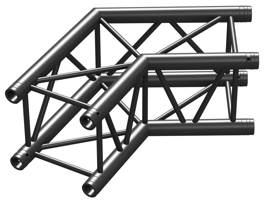 BEAMZ  P30 C22 - TRUSS CUADRADO , CORNER 120º,  2 VÍAS, COLOR NEGRO , Fabricado en Europa, Certificado TÜV