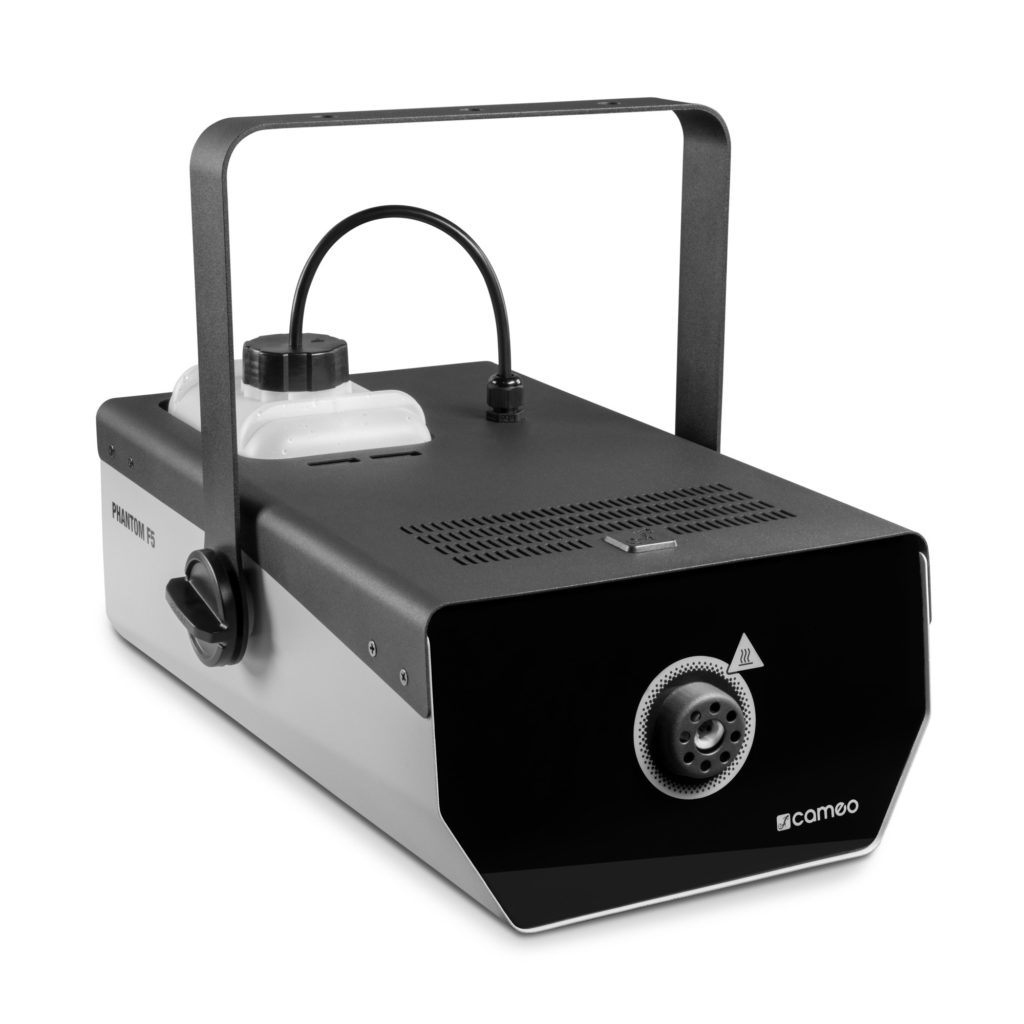Cameo PHANTOM F5 - Máquina de humo niebla , con 1500 W de potencia de calentamiento e iluminación del depósito en dos colores