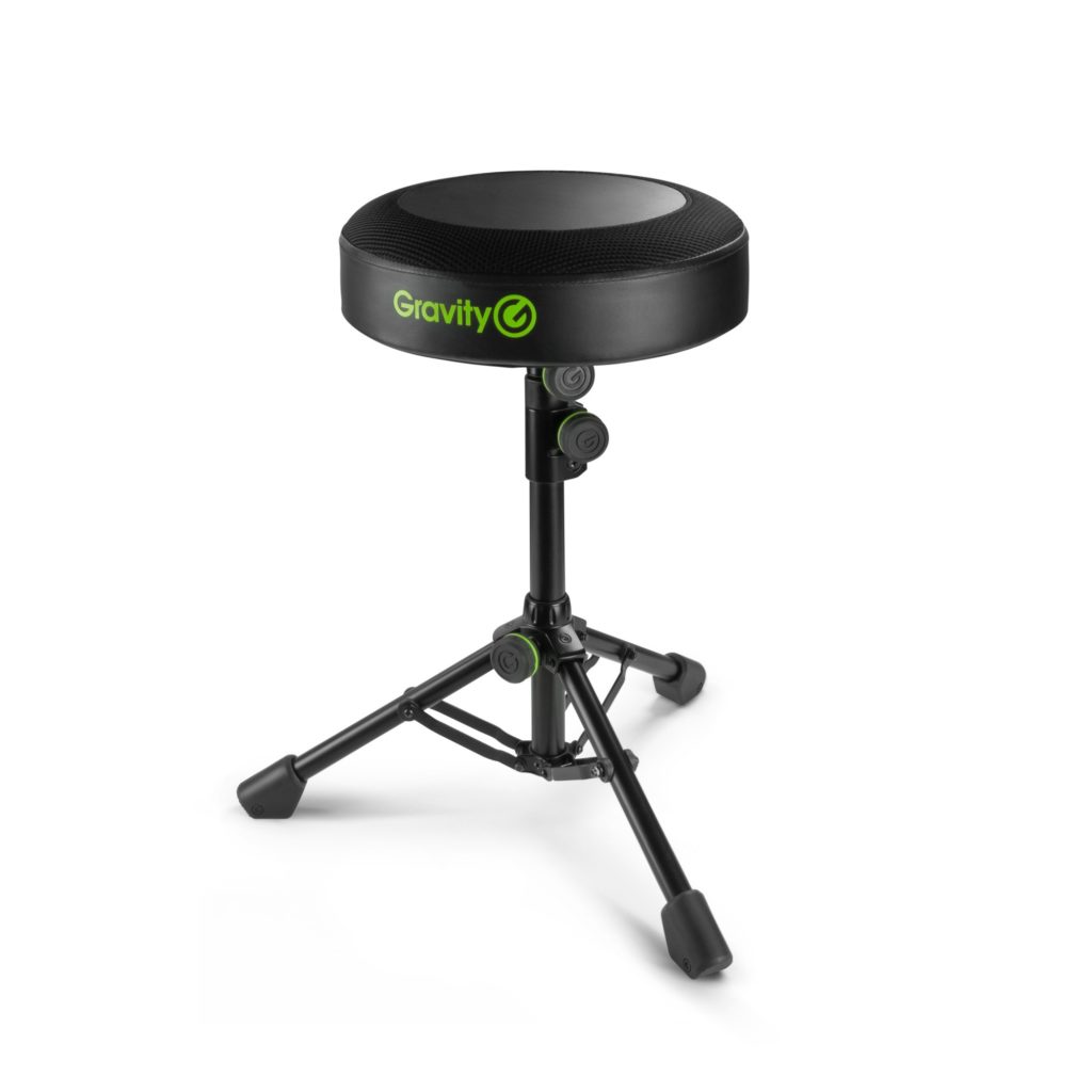 Gravity FD SEAT 1 - SILLA DE USO VERSÁTIL PARA MÚSICOS , Round Musicians Stool Foldable, Adjustable Height