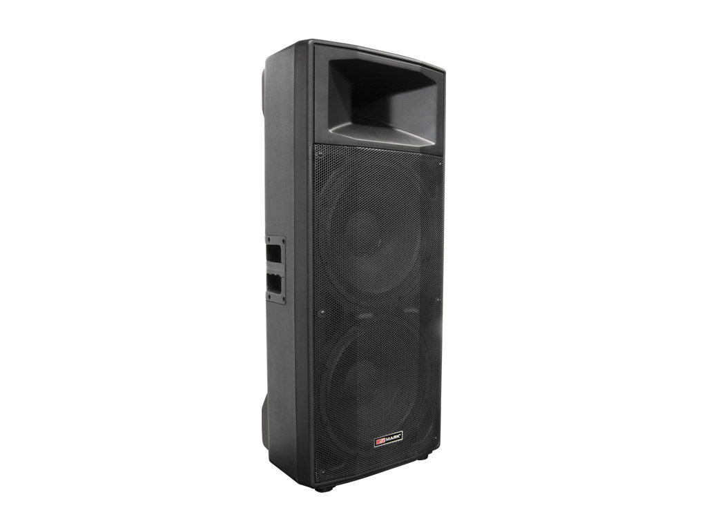 MARK MB 152 A - Caja acústica activa PA ,biamplificada. Clase H , 2 x 15", Driver 1.75". 400W+70W. RMS , Máx SPL 127dB, USB/SD/BT/FM.