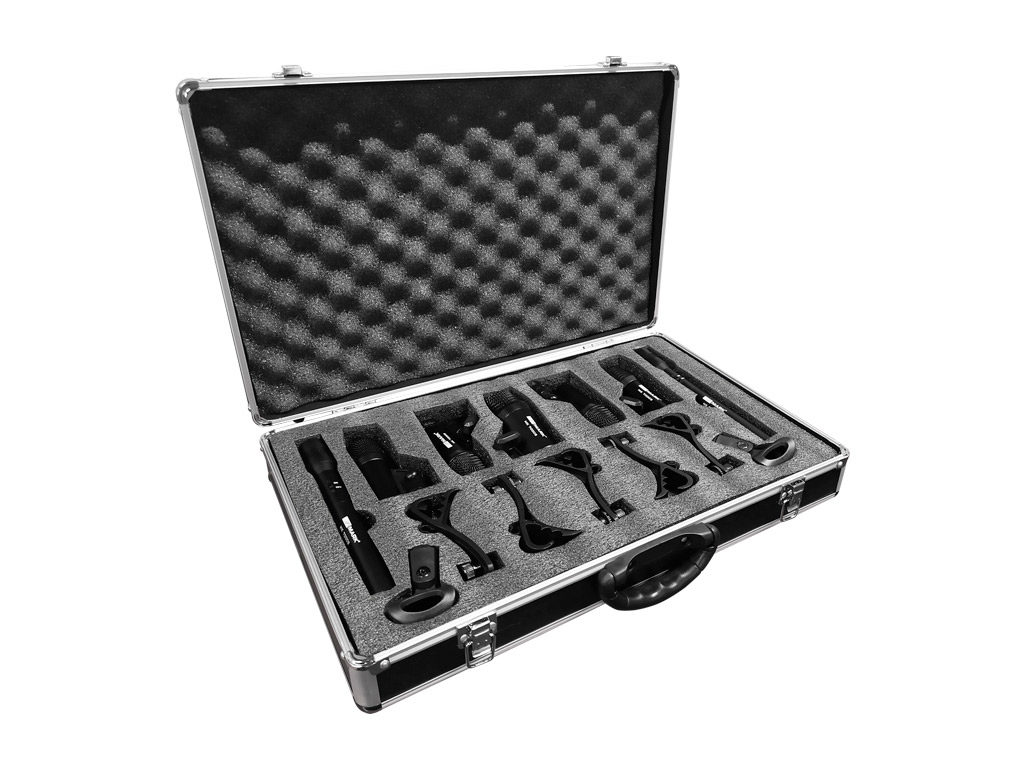 MARK MK 7000 S - Micrófonos para instrumentos, Kit micros percusión. 1 mic bombo, 4 mics tom/caja y 2 mics condensador.