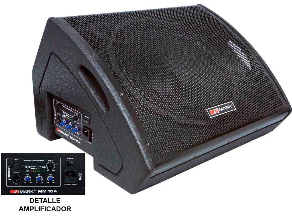 MARK MM 15 A - Monitor de escenario activo PA, Altavoz coaxial. Woofer 15'' + Driver 1.34''. 400W PEAK.