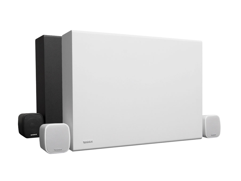 WORK - NEO SET 100 BT - Subwoofer activo + Satélites para instalación . 8''. 40W + 2x20W. 2 satélites 3''. Bluetooth