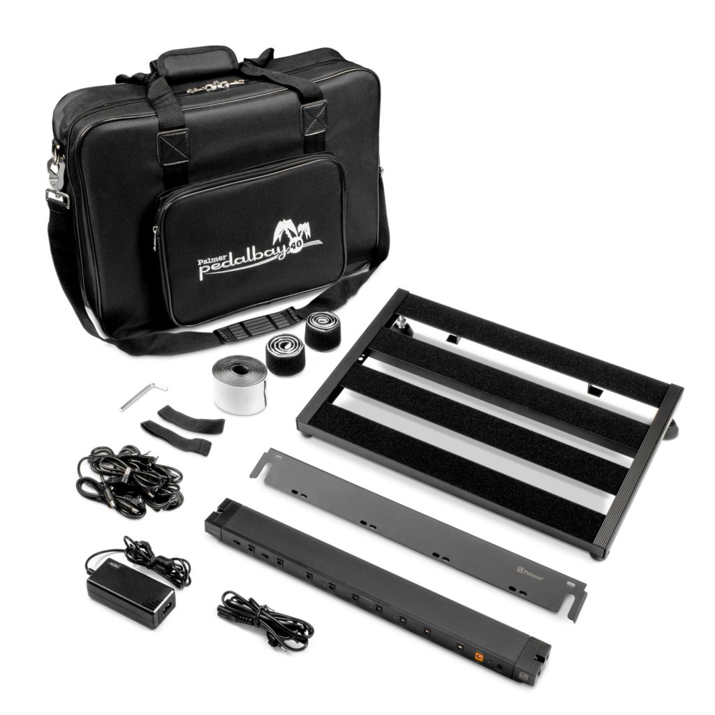 Palmer Pedalbay® 40 PB - Pedalera con fuente de alimentación con 8 salidas, Pedalboard incl. Powerbar
