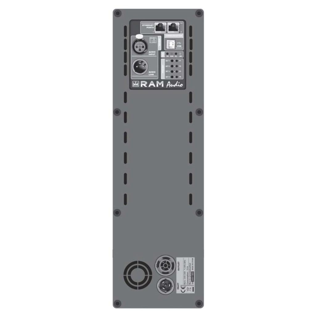 Ram Audio AS 1K5 - Amplificador de PA , PowerPack, Módulos Clase D con fuente de alimentación conmutada regulada y un FIR DSP de alta calidad, 2 x 750 W. a 2 Ohm. 2 x 750 a 4 Ohm. 2 x 400 W. a 8 Ohm. 1.500W. modo Bridge. Ethernet Connectors 2 x RJ45