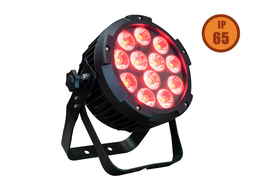 MARK SUPERLED 144 IP - FOCO PAR LED IP65, Proyector ilum 144W. 12 x LED RGBWA+UV 12W. DMX Ch: 6/10. Apertura 15º.