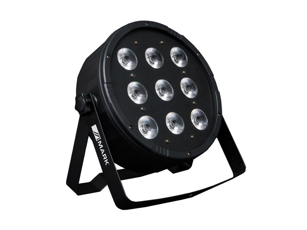 MARK SUPERPARLED ECO 72 - FOCO LED PAR CAN FLAT, Proyector iluminación 72. 9 x LED RGBW 8W. DMX Ch: 8. Apertura 25º.
