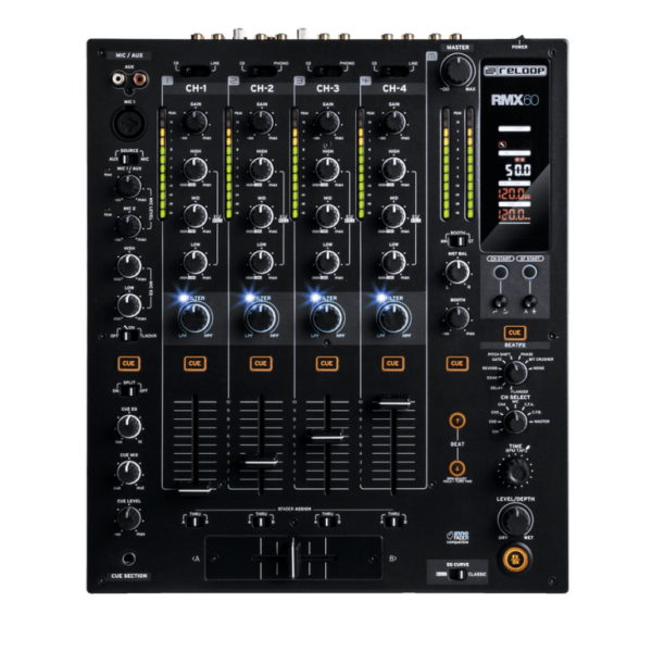 RELOOP RMX-60 DIGITAL - Mesa de mezclas analógica DJ, Club.  Con arquitectura digital. El RMX-60 de la marca Reloop es un mezclador clásico de club 4+1 canales.