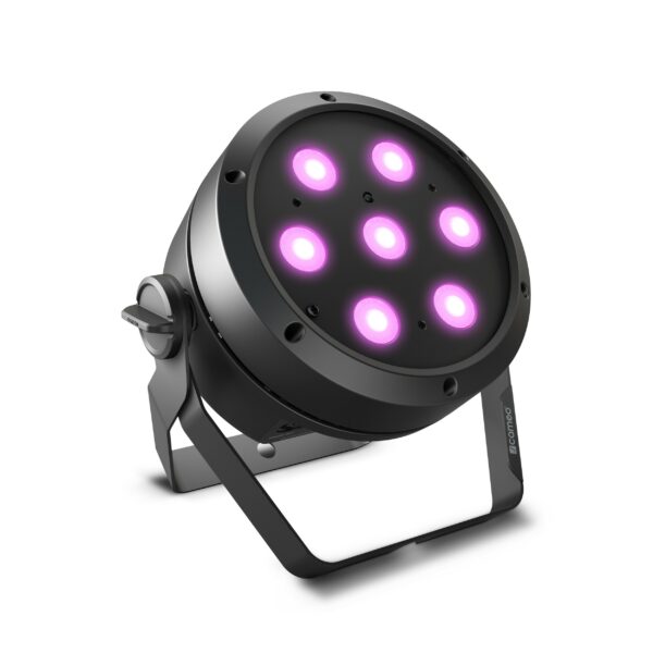 Cameo ROOT PAR 4 - Foco PAR LED con 7 LED RGBW de 4 W, potencia lumínica de 1350 lm. carcasa color negro.