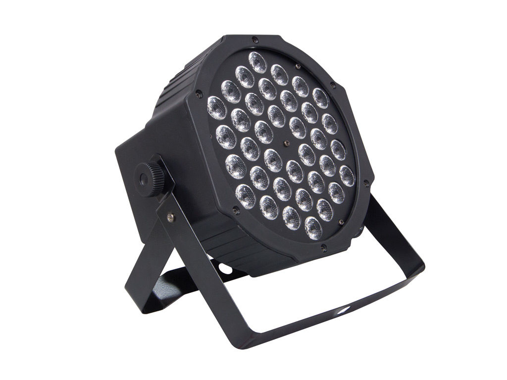 MARK SUPERPARLED ECO 36 - FOCO FLAT PAR LED , Proyector iluminación 36W. 36 LED RGB 1W. DMX Ch: 7. Apertura 25º.
