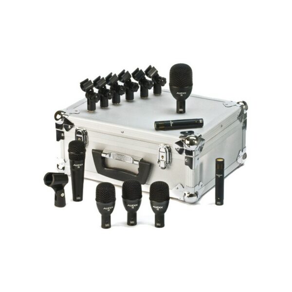 AUDIX FP7 - Micrófonos para instrumentos , Pack de micros de batería. Aplicación para directo y estudio de grabación. Incluye  3 x Micro f2 para toms y golich - 1 x Micro f5 para caja - 1 x Micro f6 para bombo - 2 x Micros f9 para Overheads (platos, ambientes.