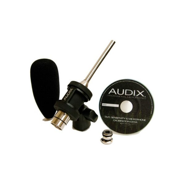 AUDIX TM1 PLUS - Micrófono de medición, calibración,  (Set ,Conjunto de medición) formado por: Micrófono TM1, Espuma antiviento WS-TM1, Clip suspensión TM-1, Adaptador para calibrador de 1/2"", CD con datos de calibración.