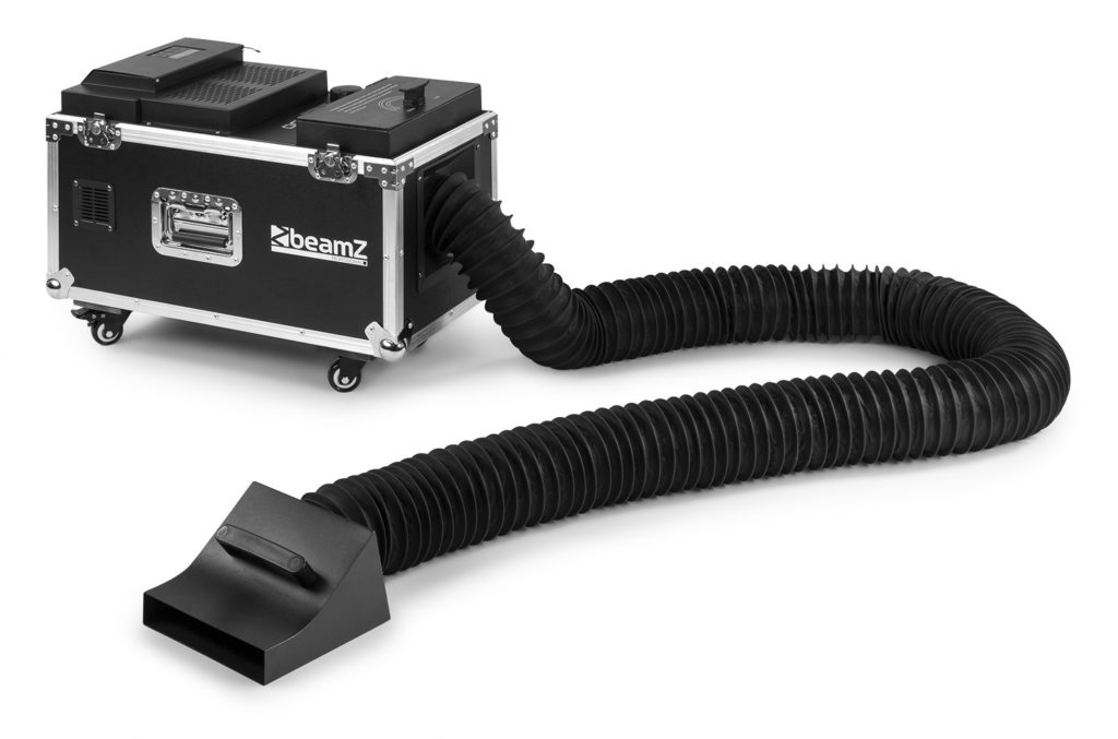 BEAMZ Profesional LF1500 - MAQUINA DE HUMO BAJO, máquina compacta de humo bajo que genera una salida continua de humo a ras de suelo usando tecnologia ultrasonica y no hielo seco.